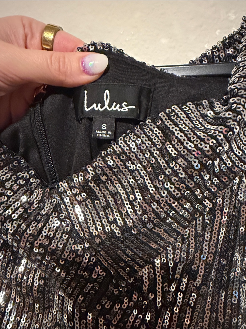 Lulus Once in a Lifetime Silver Sequin Off-the-Shoulder Mini Dress New with Tags - Picture 8 of 8